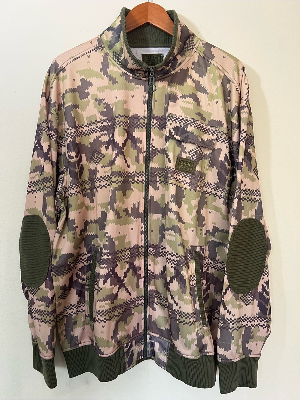 Parish Nation Camouflage Military Style Bomber Track Jacket size 4XL